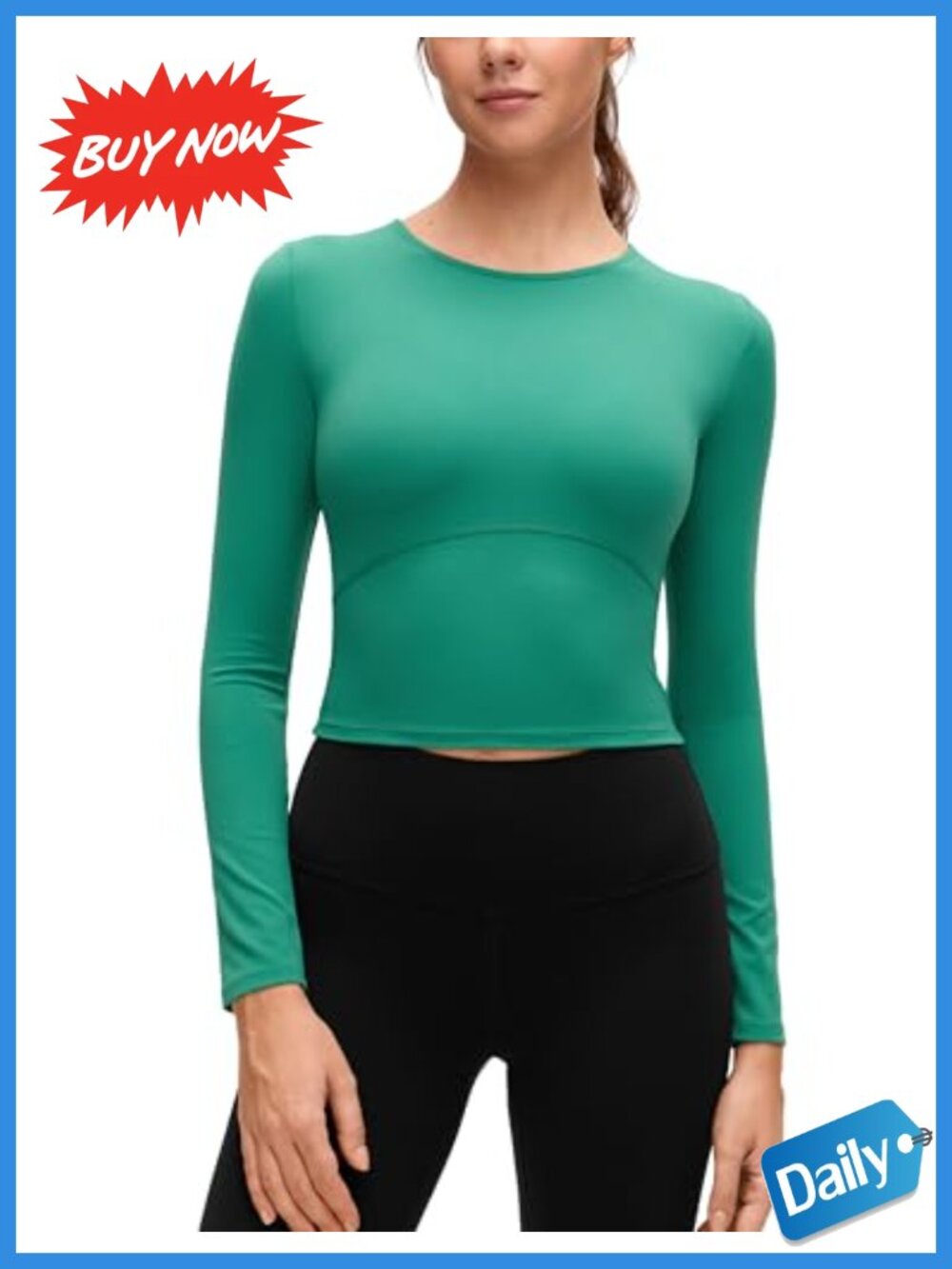 Butterluxe Crewneck Cropped Long Sleeve Yoga Top Slim Fit